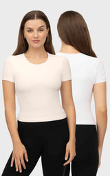 2 PK Heavenly Rib Short Sleeve Shirt - 90 Degree by Reflex