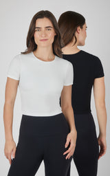 2 PK Heavenly Rib Short Sleeve Shirt - 90 Degree by Reflex