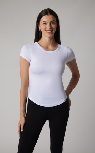 2 PK Super Soft Synergy High Crew Neck Short Sleeve Top and Crew Neck Top