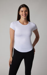 2 PK Super Soft Synergy High Crew Neck Short Sleeve Top and Crew Neck Top