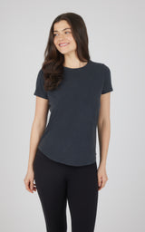 Cotton Jersey Brenna Acid Wash Crew Neck Tee - 90 Degree by Reflex
