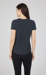 Cotton Jersey Brenna Acid Wash Crew Neck Tee - 90 Degree by Reflex