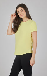 Cotton Jersey Brenna Acid Wash Crew Neck Tee - 90 Degree by Reflex