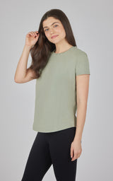 Cotton Jersey Brenna Acid Wash Crew Neck Tee - 90 Degree by Reflex