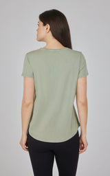 Cotton Jersey Brenna Acid Wash Crew Neck Tee