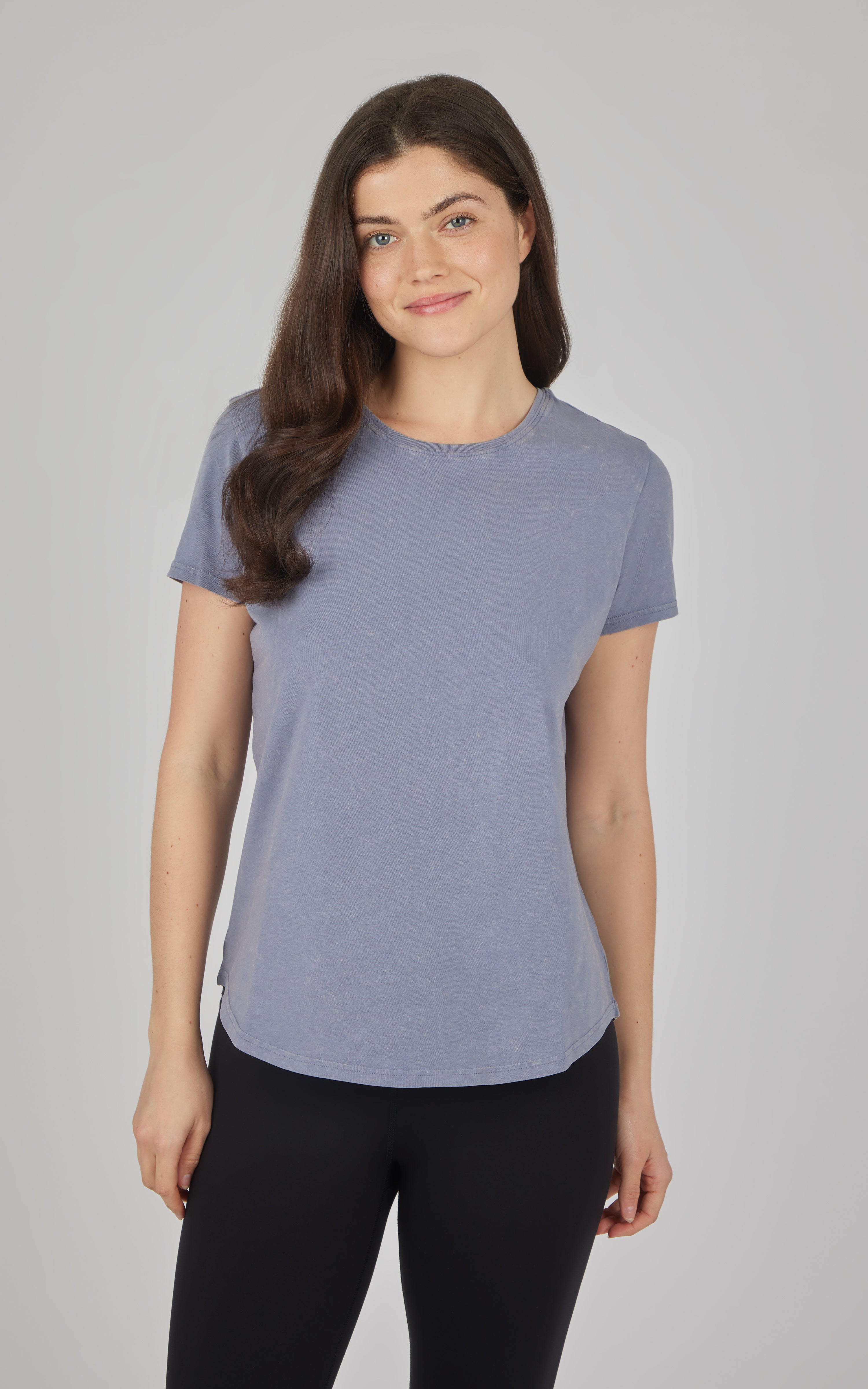 Cotton Jersey Brenna Acid Wash Crew Neck Tee