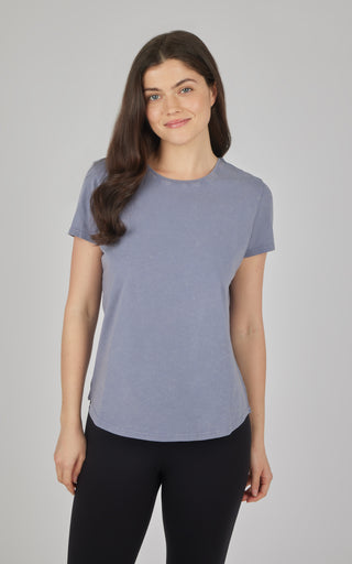 Cotton Jersey Brenna Acid Wash Crew Neck Tee