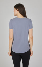 Cotton Jersey Brenna Acid Wash Crew Neck Tee - 90 Degree by Reflex