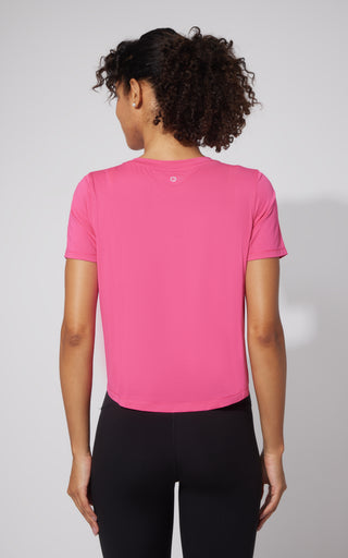 Mesh Tee with Curved hem