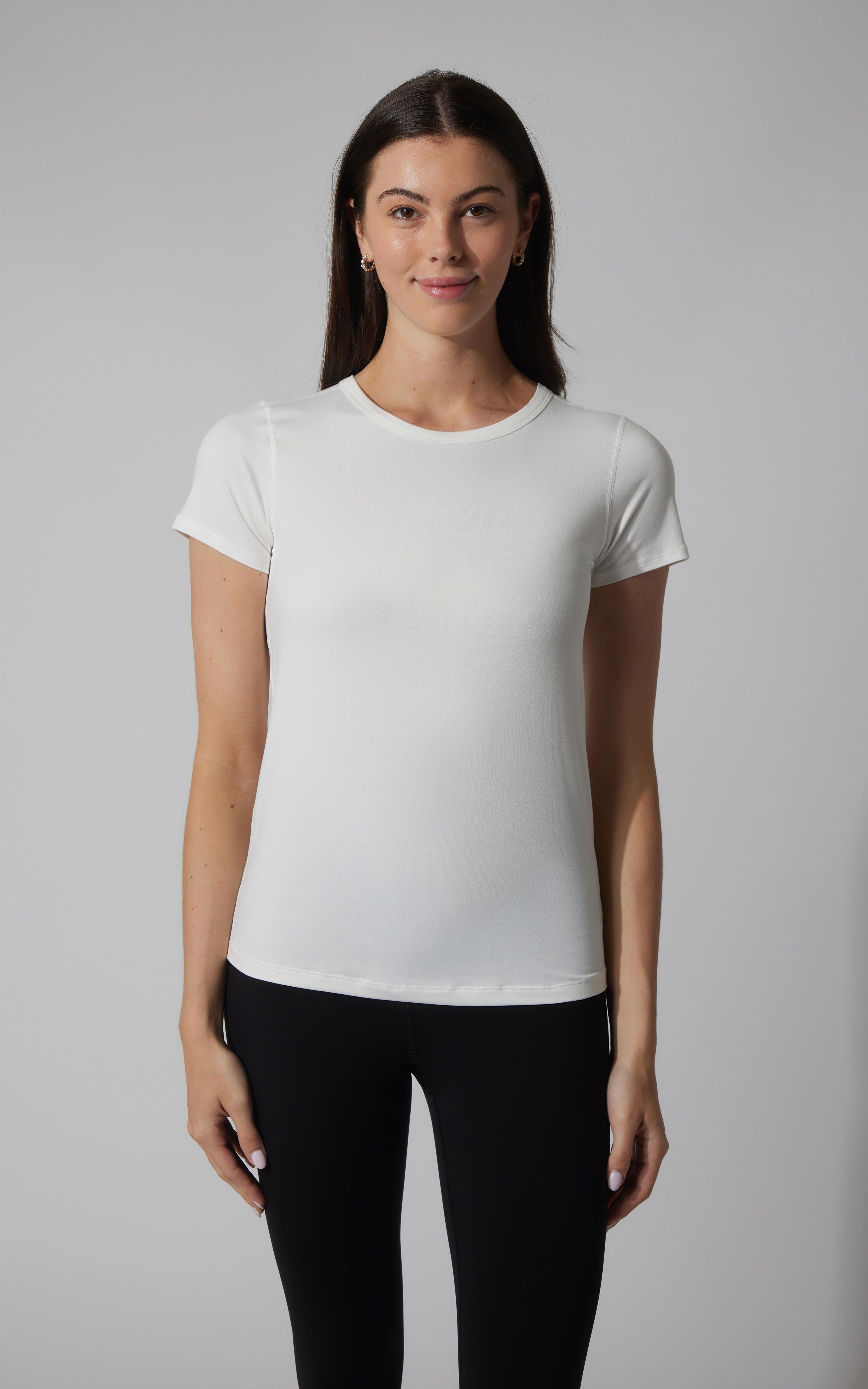 2 PK Cationic Jersey Full Length Crew Neck Short Sleeve Tee