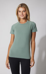 2 PK Vintage Cotton Crew Neck Short Sleeve Top - Our Cafe Story - 90 Degree by Reflex