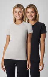2 PK Vintage Cotton Crew Neck Short Sleeve Top