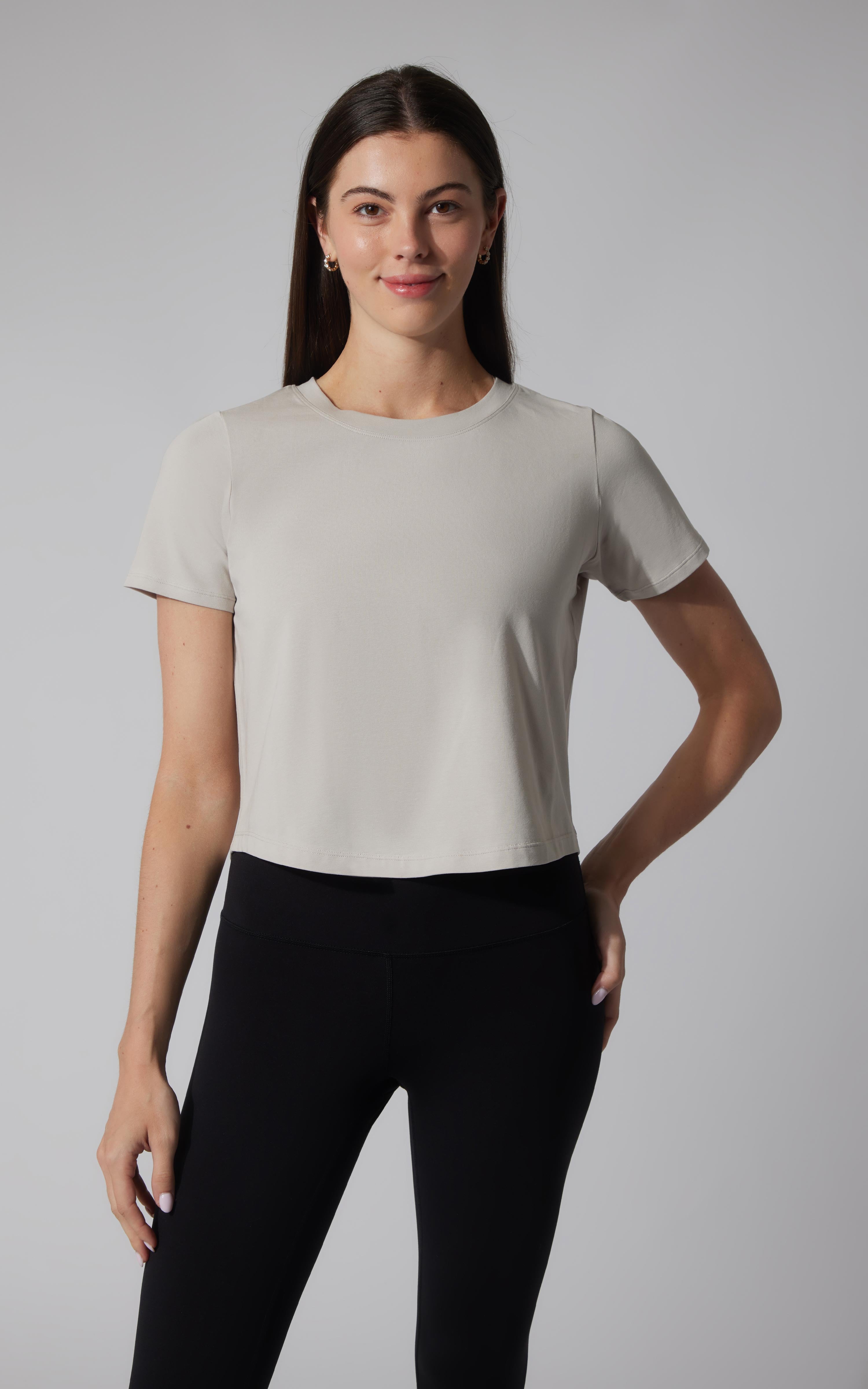 2 PK Airlite Boxy Cropped Short Sleeve Tee