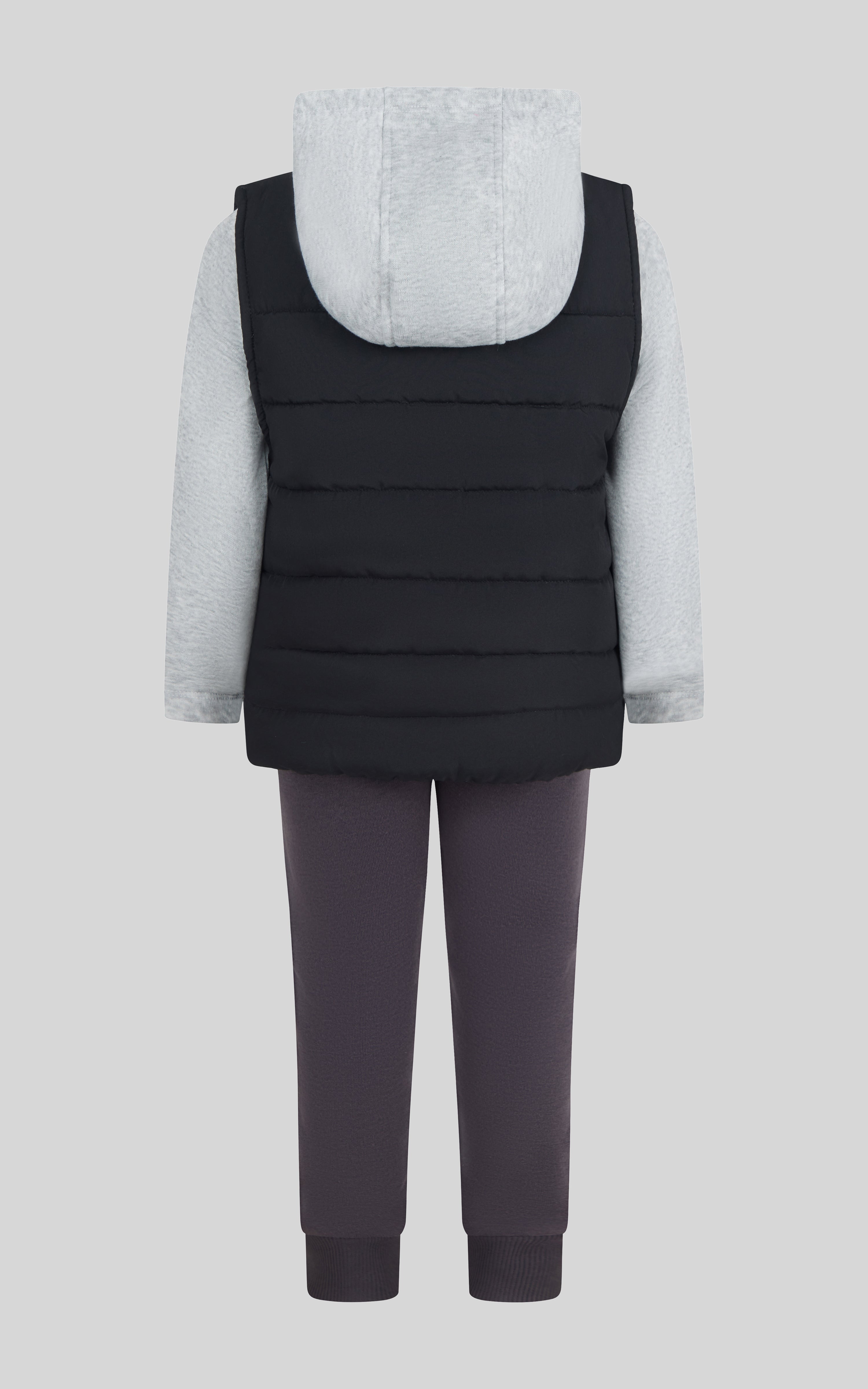 Toddler Boys 3 PC Puffer Vest + Long Sleeve Hoodie + Jogger Set