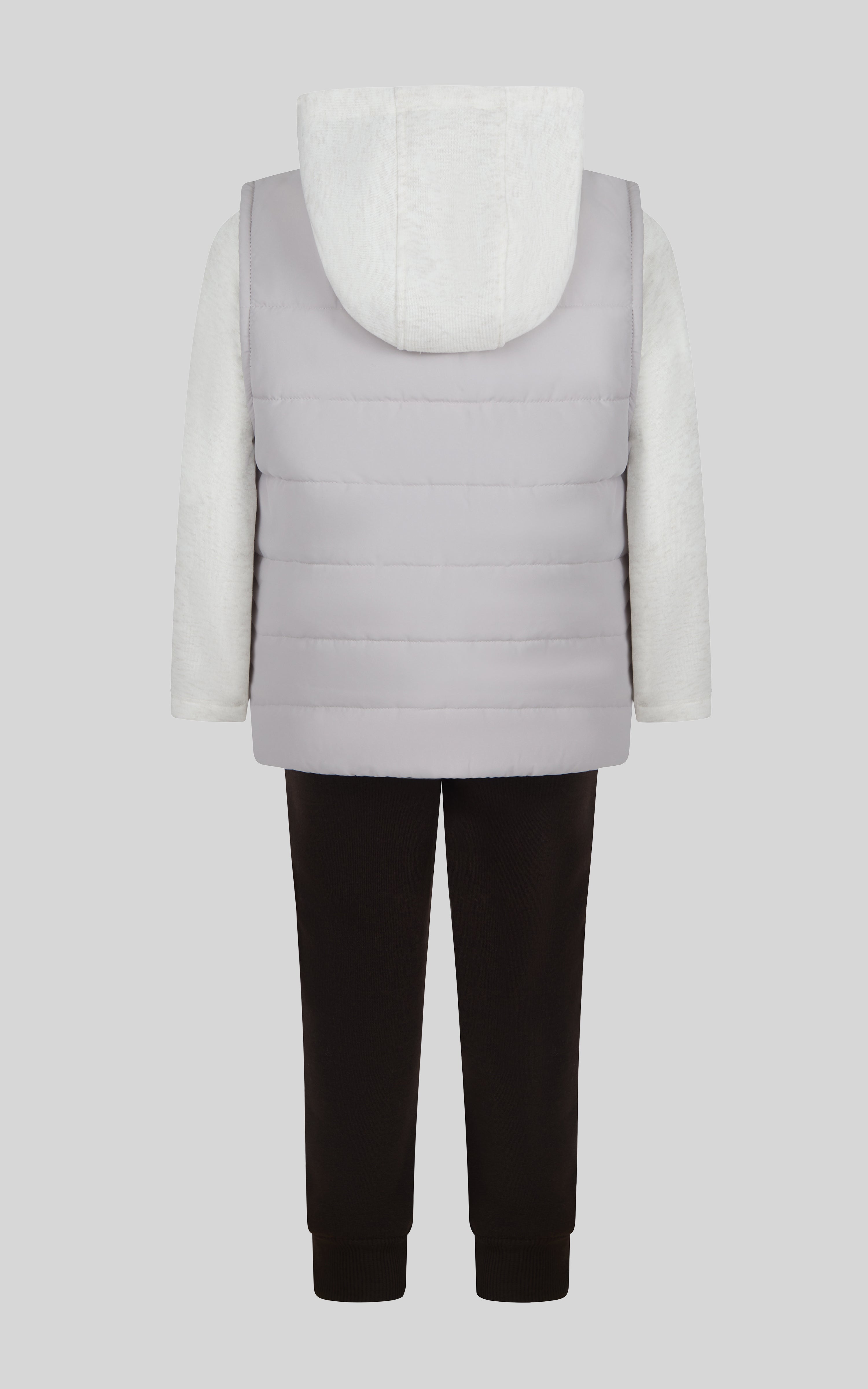 Toddler Boys 3 PC Puffer Vest + Long Sleeve Hoodie + Jogger Set