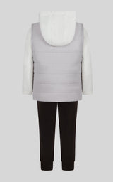 Toddler Boys 3 PC Puffer Vest & Hoodie & Jogger Set