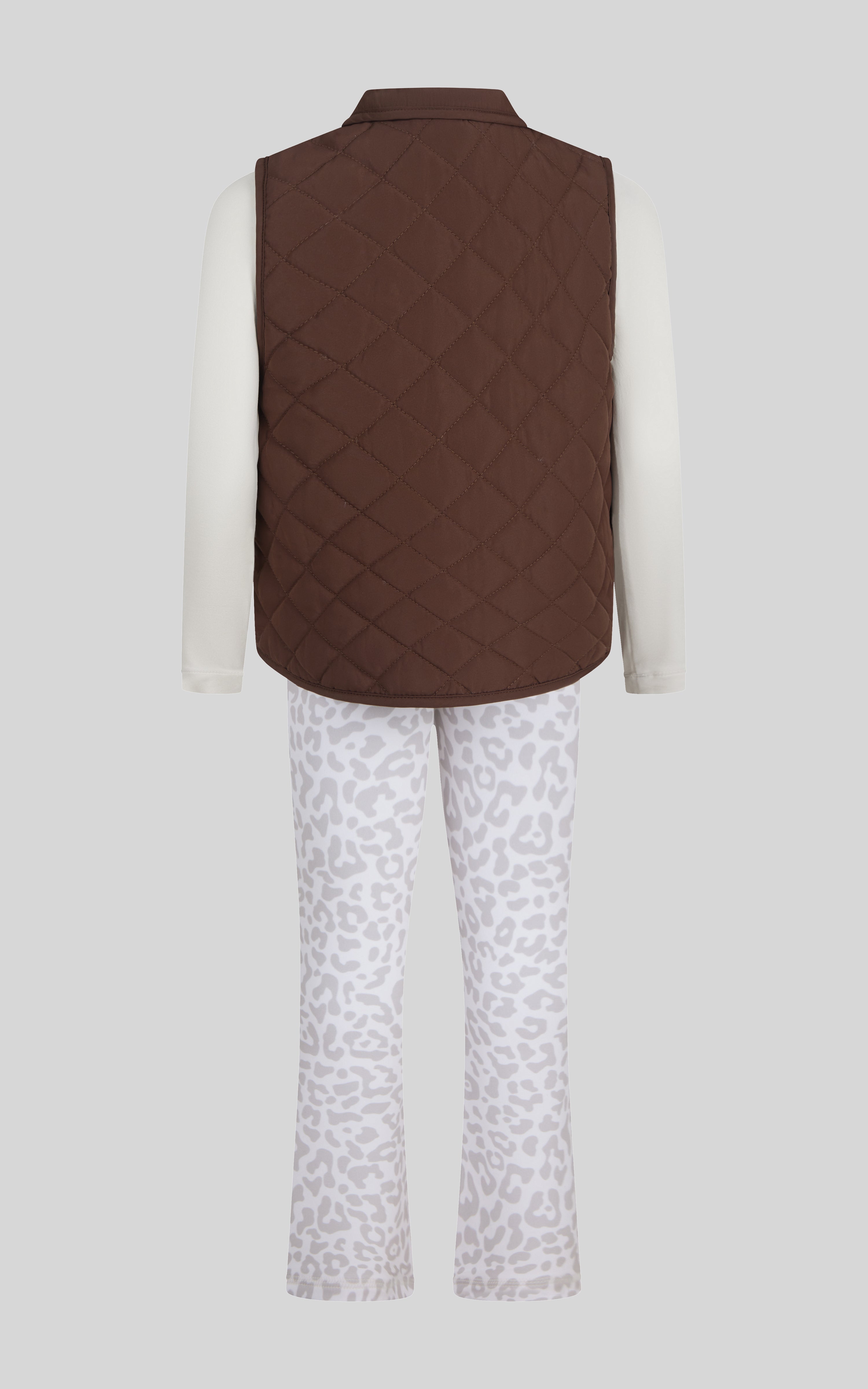 Toddler Girls’ Snow Angel 3-Piece Set: Quilted Vest, Long-Sleeve Top & Flare Pants image