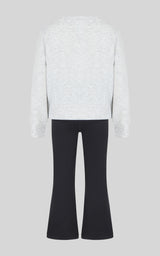 Toddler Girls' Rhinestone Pullover & Flare Pants Set with Jumbo Scrunchie image