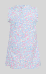 TODDLER GIRLS LUNATEK DOUBLE TEE RUFFLE DRESS & EVERYDAY 3" SHORT + BOW SCRUNCHIE - 90 Degree by Reflex