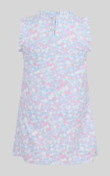 Toddler Girls Ruffle Dress & 3" Short & Bow Scrunchie