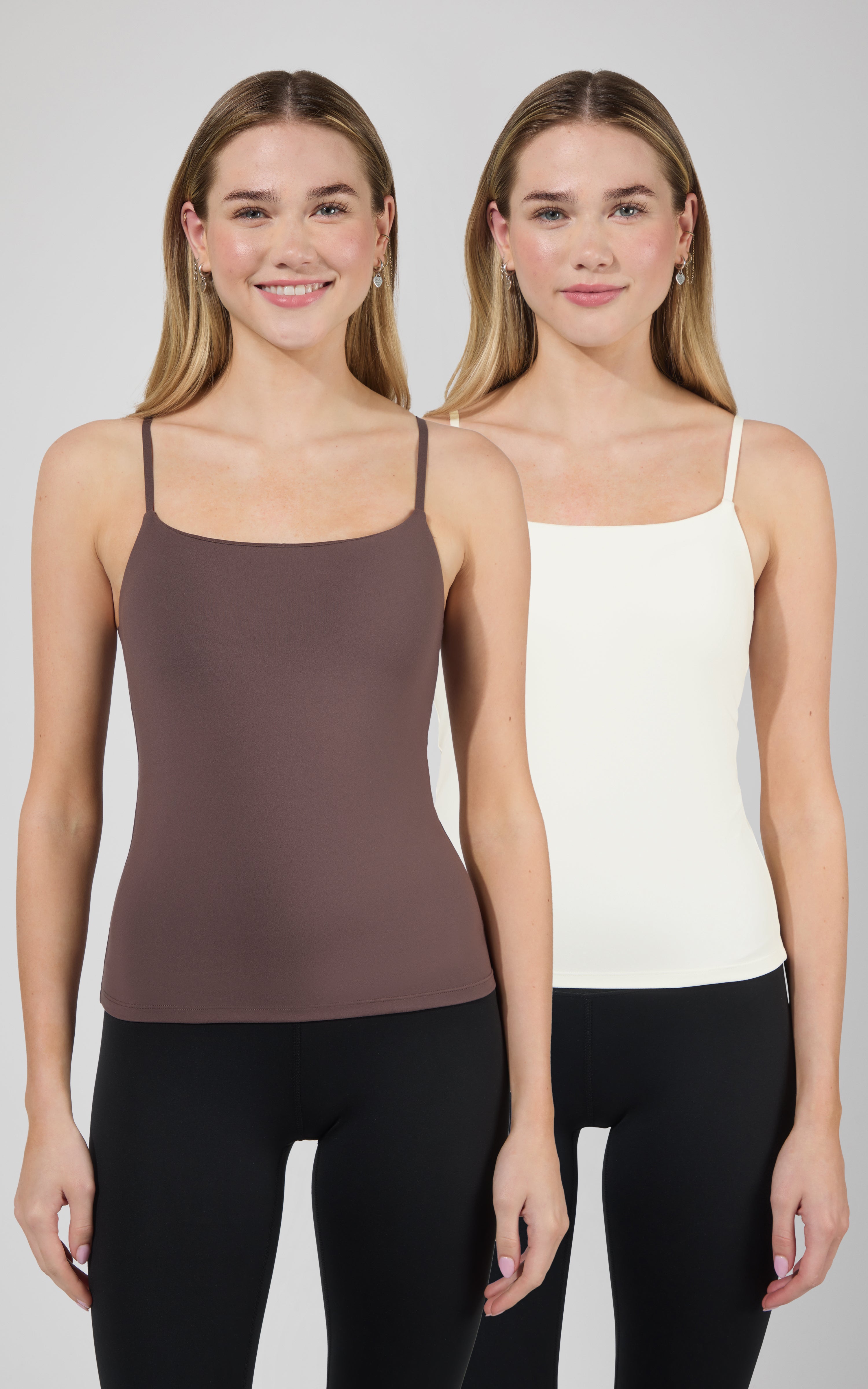 2PK Lux Adjustable Strap Camisole with Bra - 90 Degree by Reflex