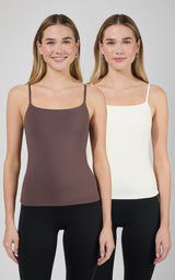 2PK Lux Adjustable Strap Camisole with Bra - 90 Degree by Reflex