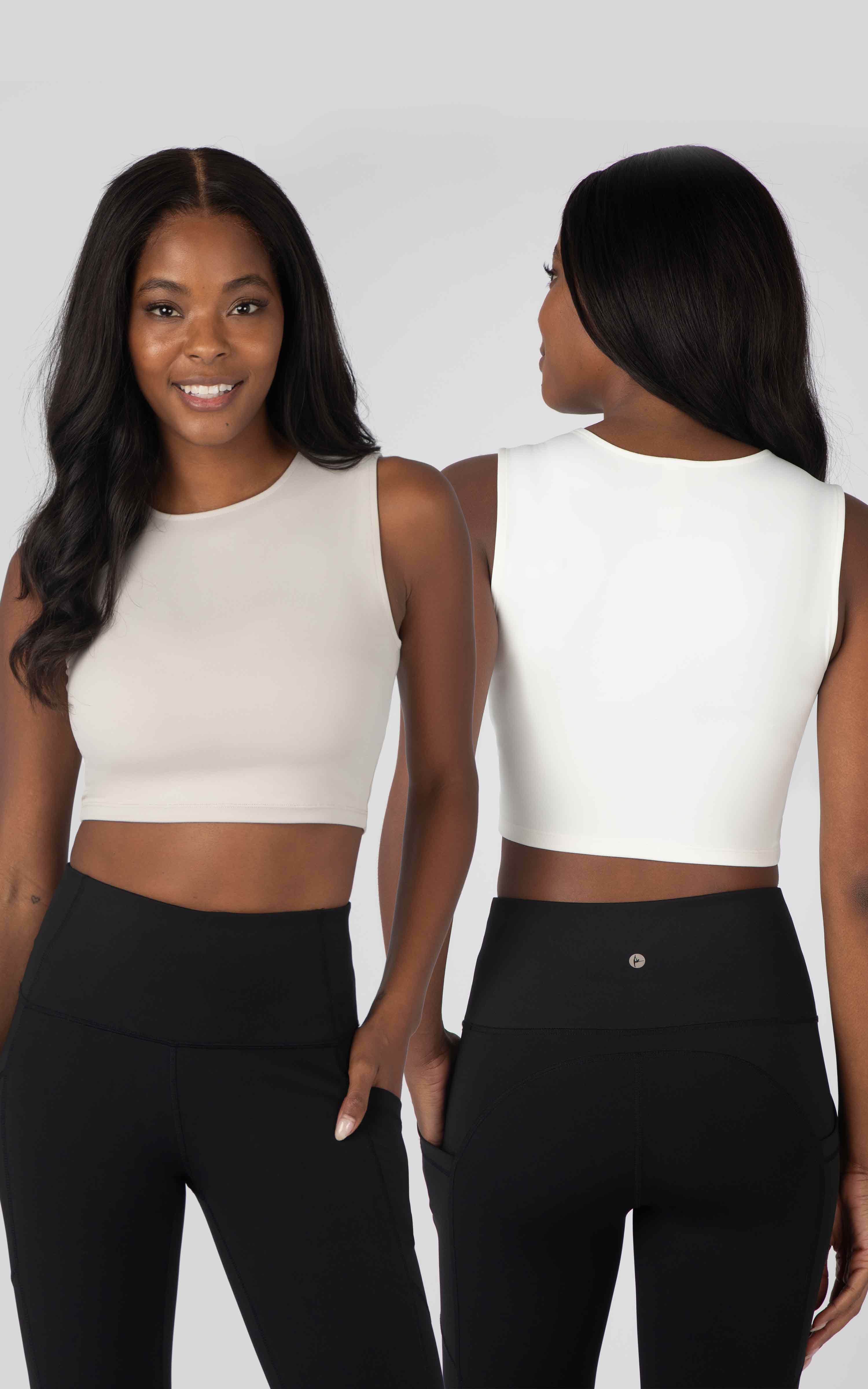 2 Pack Womens Fitted Cropped Tank Top
