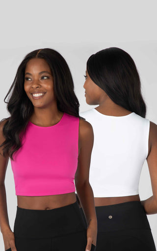 2 Pack Womens Fitted Cropped Tank Top