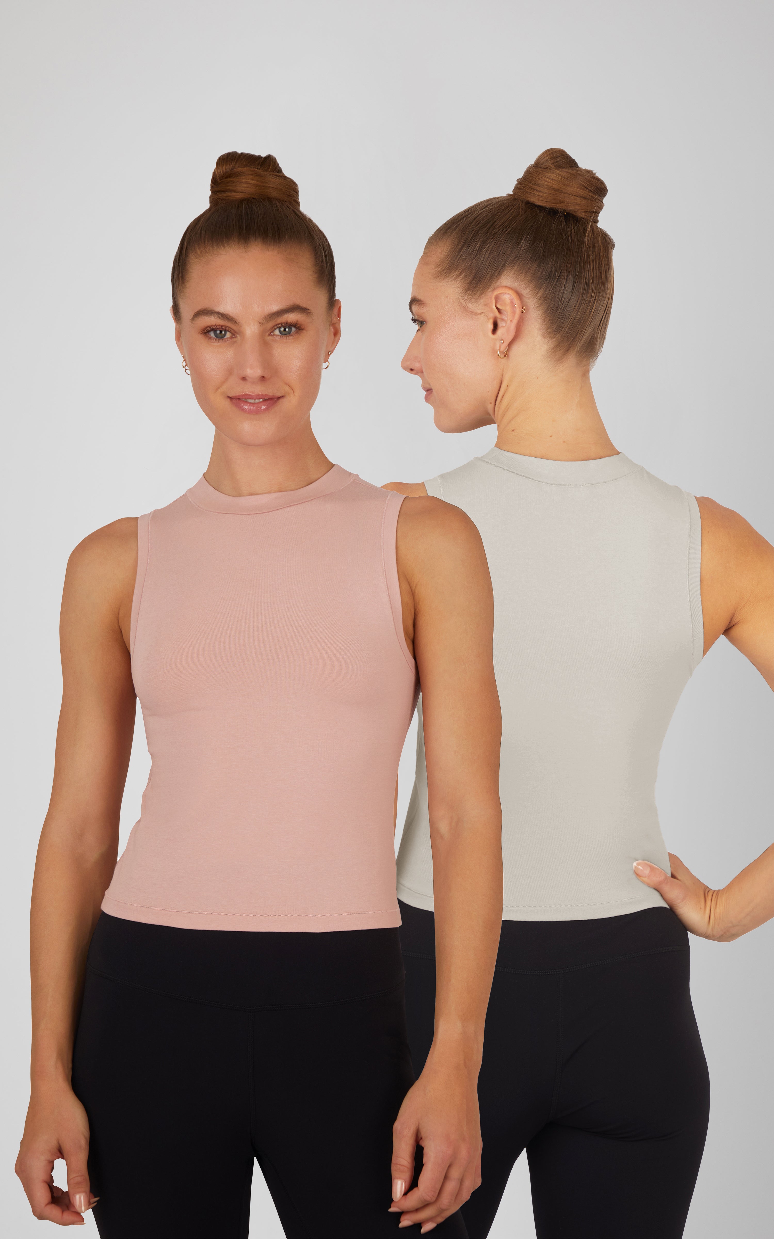 2 Pack Airlite Mock Neck Tank - Our Linen Story