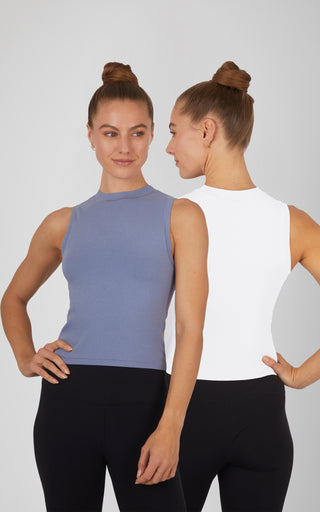 2 Pack Airlite Mock Neck Tank - Our Linen Story