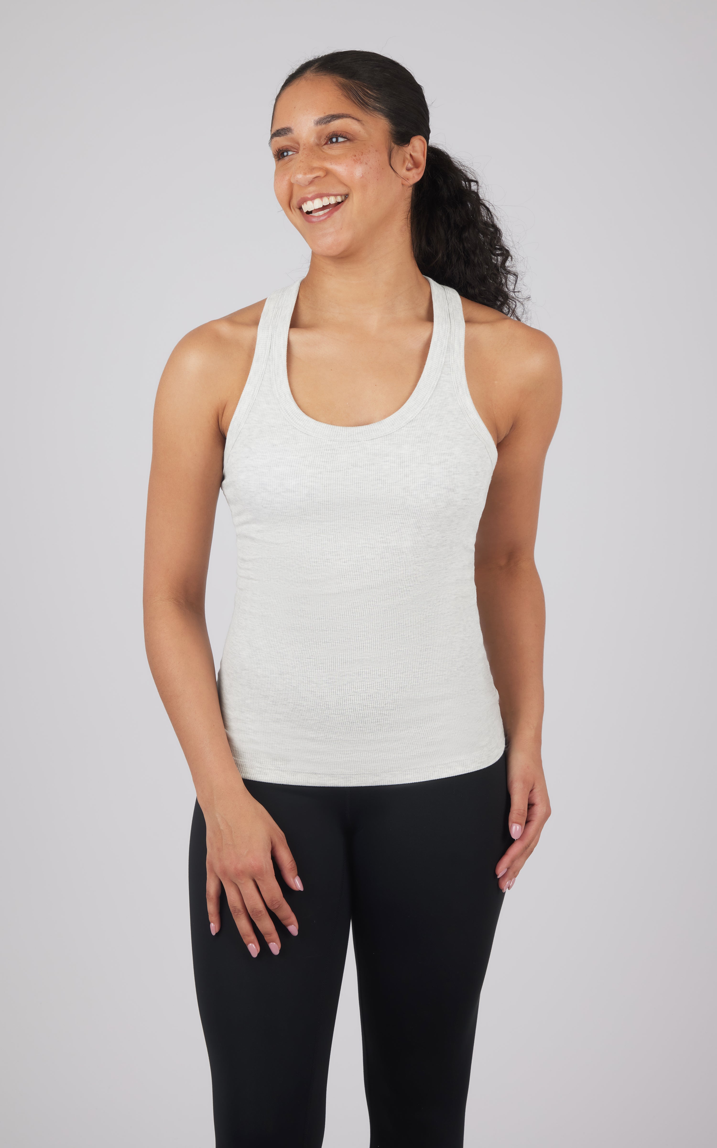 Heavenly Ribbed Vinyasa Longline Racerback Tank