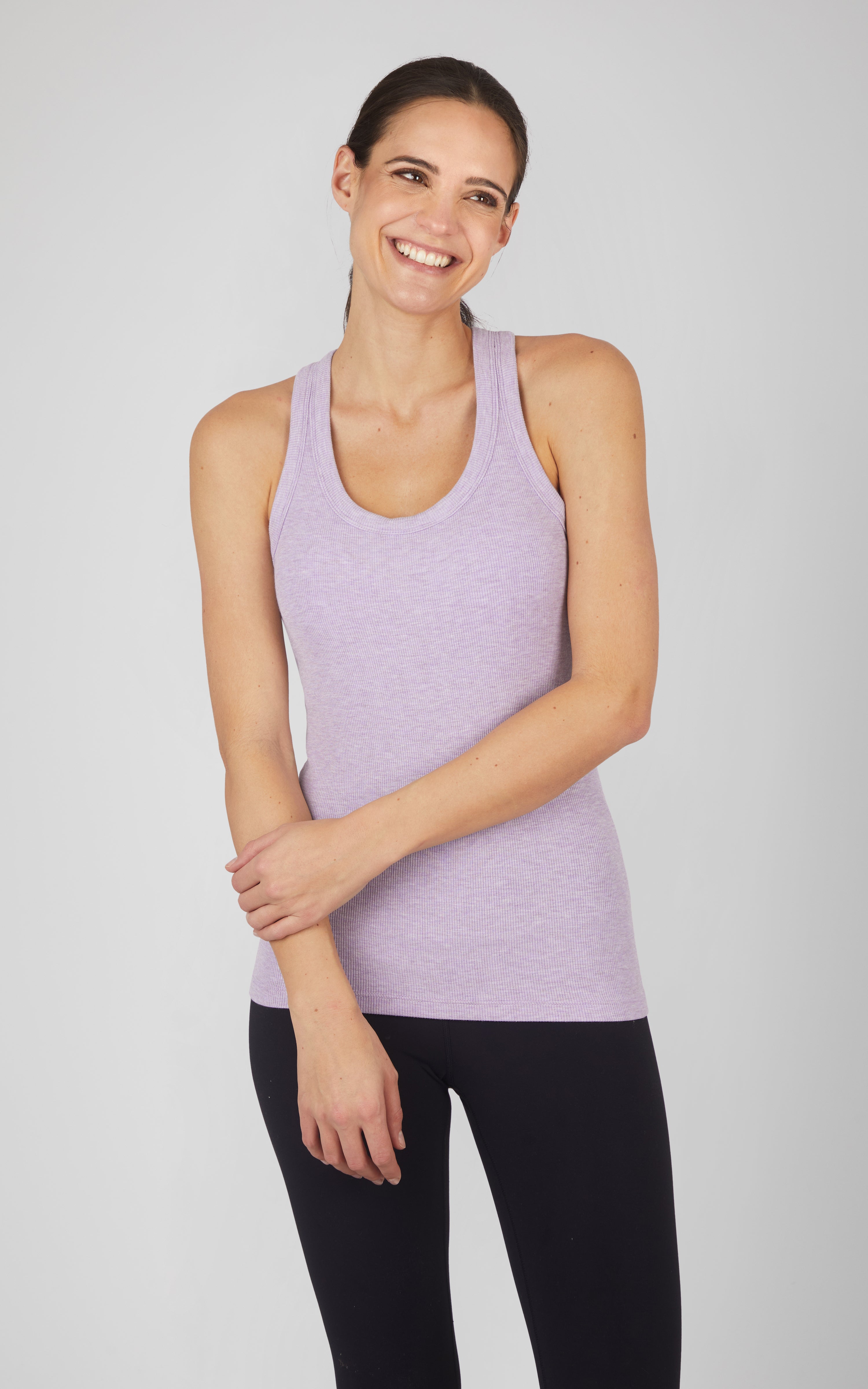 Heavenly Ribbed Vinyasa Longline Racerback Tank