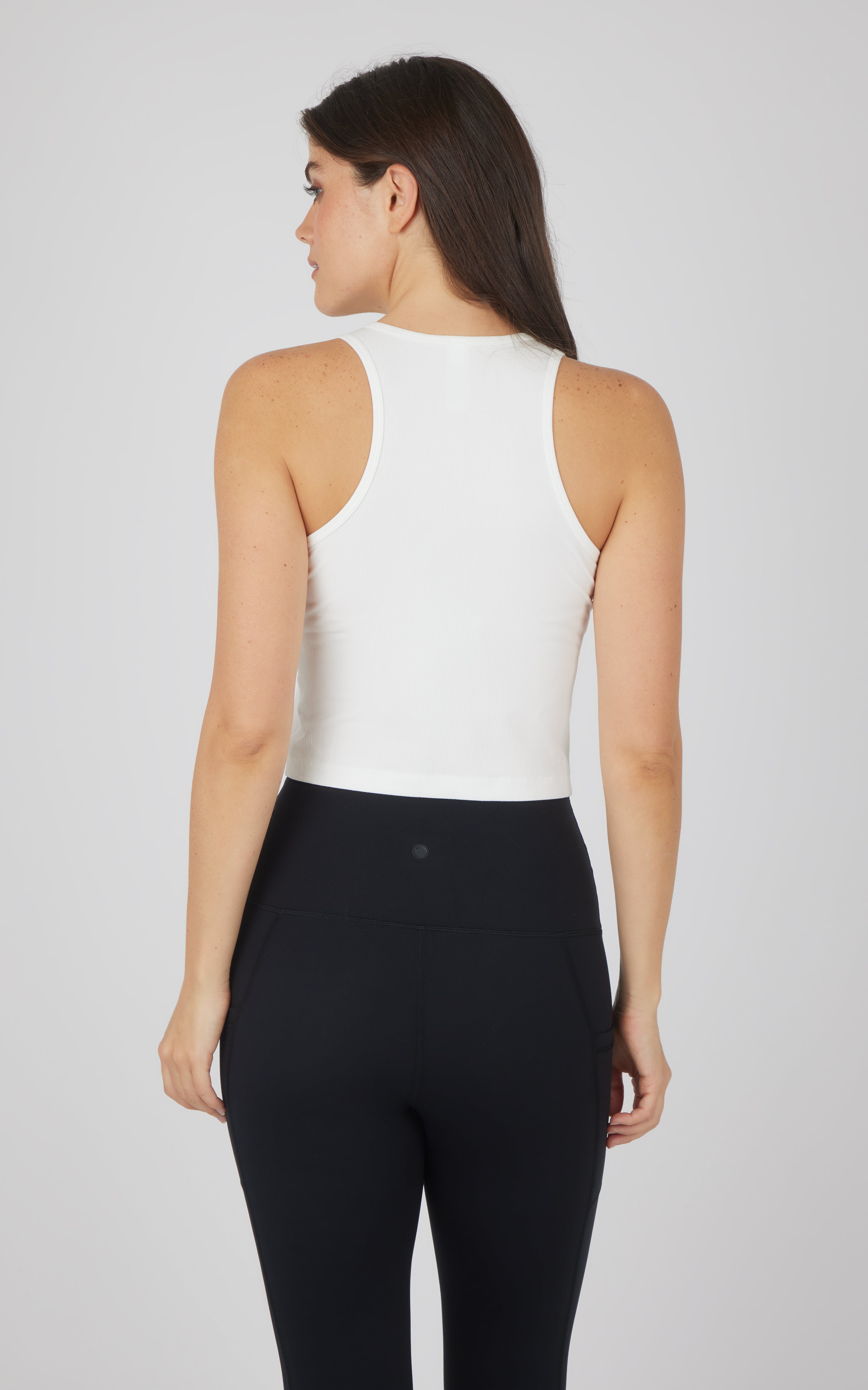 Heavenly Rib Adrienne Henley Crop Tank W/O Shelf Bra