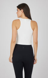 Heavenly Rib Adrienne Henley Crop Tank W/O Shelf Bra
