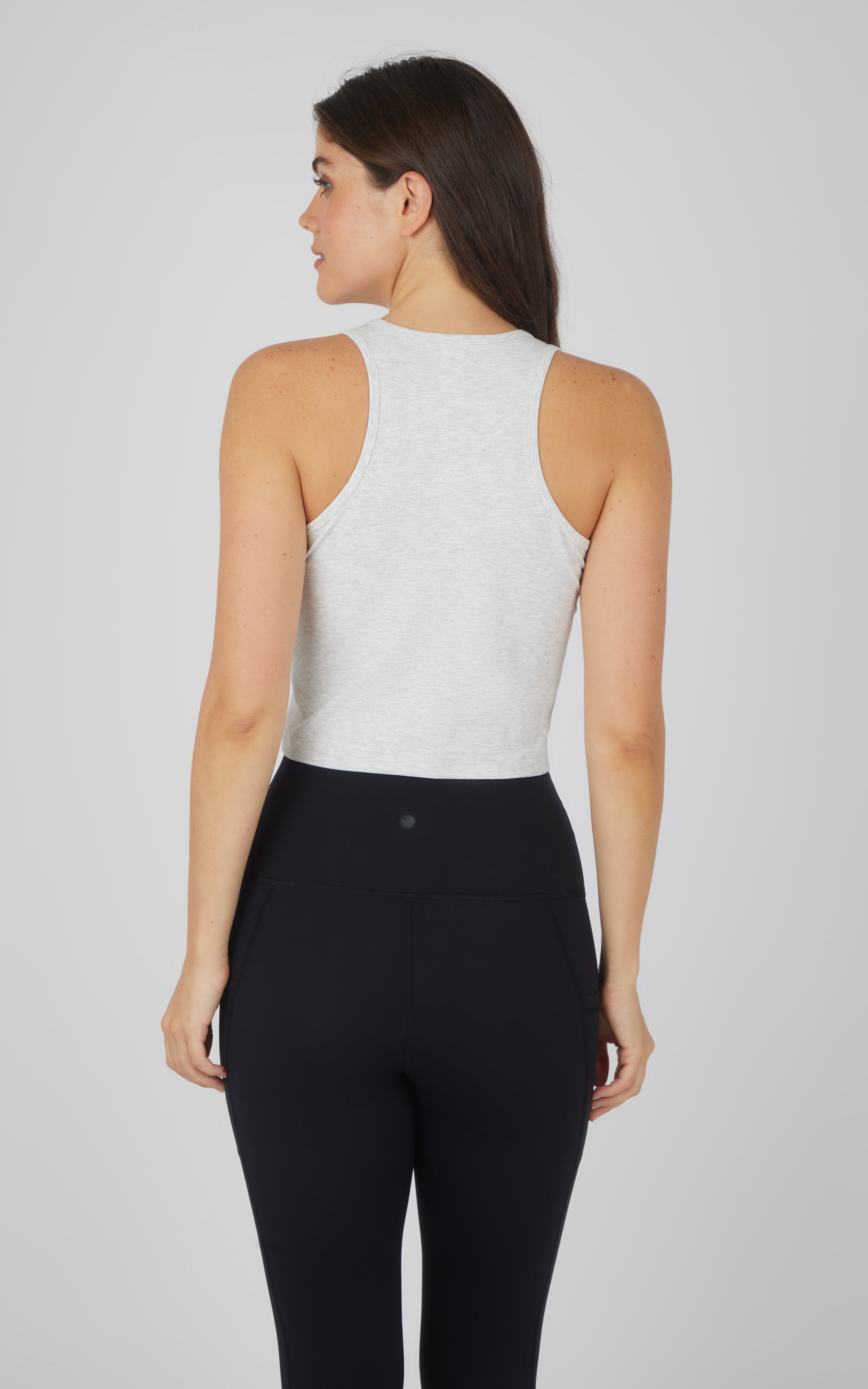 Heavenly Rib Adrienne Henley Crop Tank W/O Shelf Bra