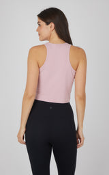 Heavenly Rib Adrienne Henley Crop Tank W/O Shelf Bra