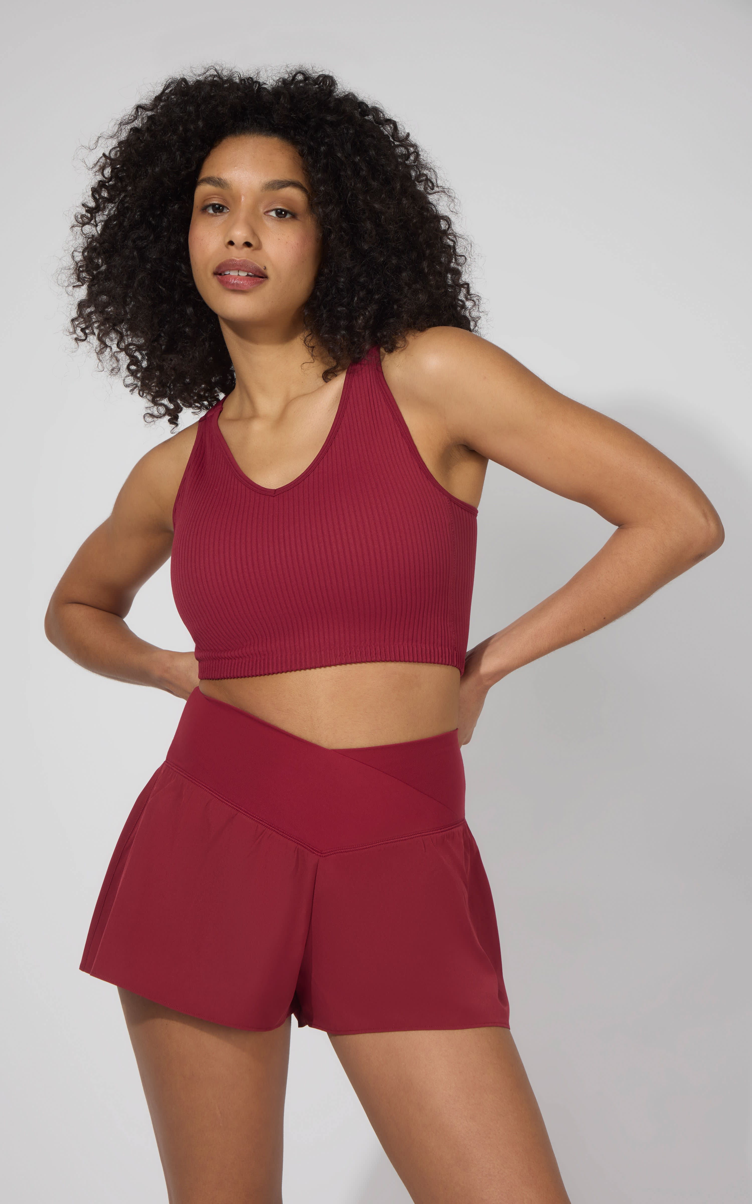 Ribbed Alamo Bra Tank & Lightstreme Crossfire Short Set