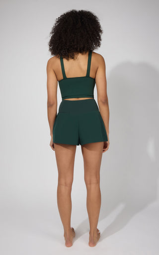 Rib Seamless Alamo V-Neck Bra Tank + Lightstreme Crossfire Short With Crossover Waistband and Inner Shorts 2pc S - 90 Degree by Reflex