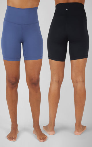 2 PK Lux Super Hi Rise 7" Classic Biker Short - 90 Degree by Reflex