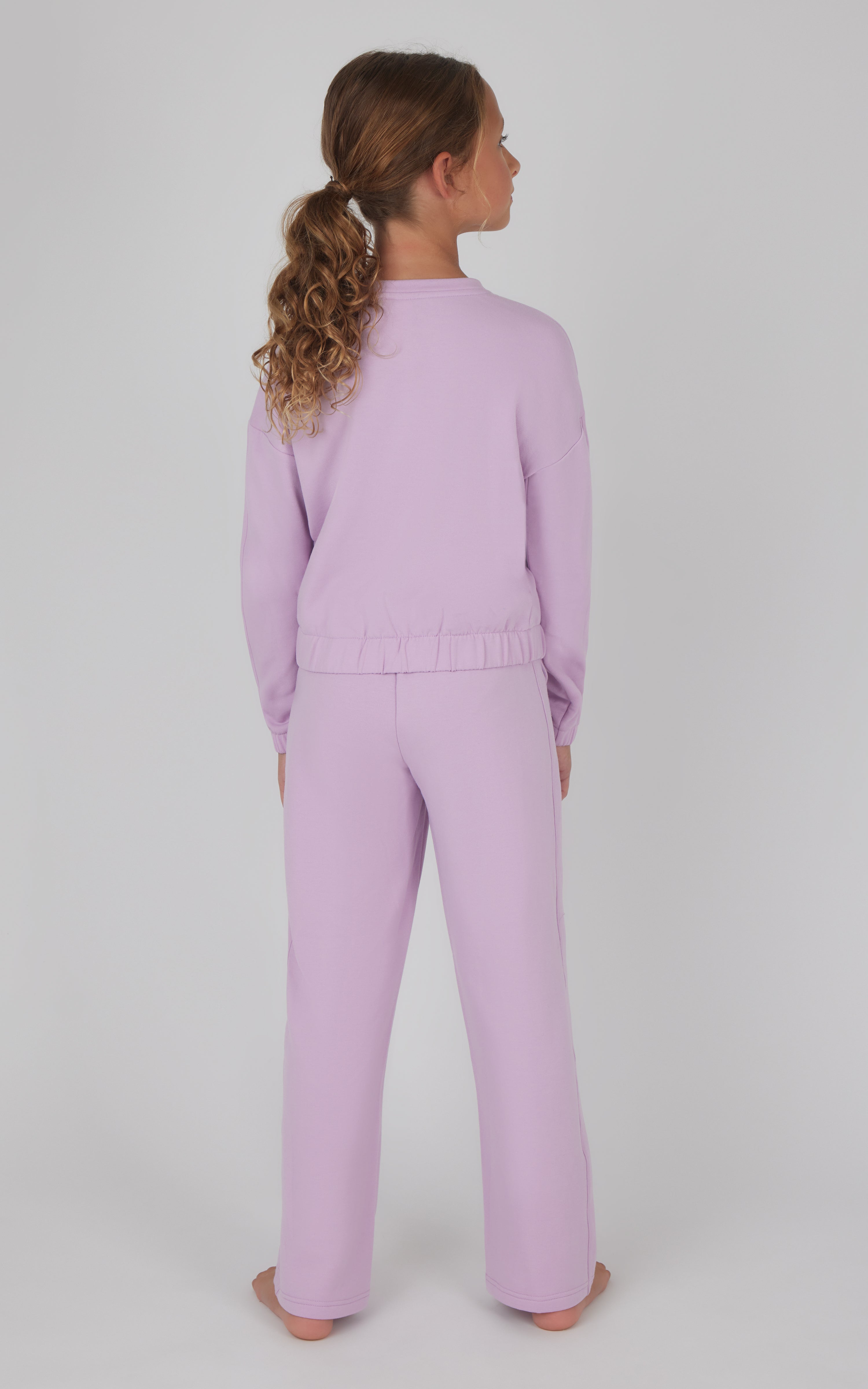 Girls 2 PC Terry Brushed Pullover and Pant Set - 90 Degree by Reflex