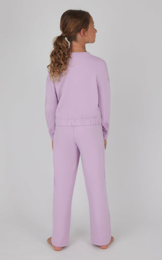 Girls 2 PC Terry Brushed Pullover and Pant Set - 90 Degree by Reflex