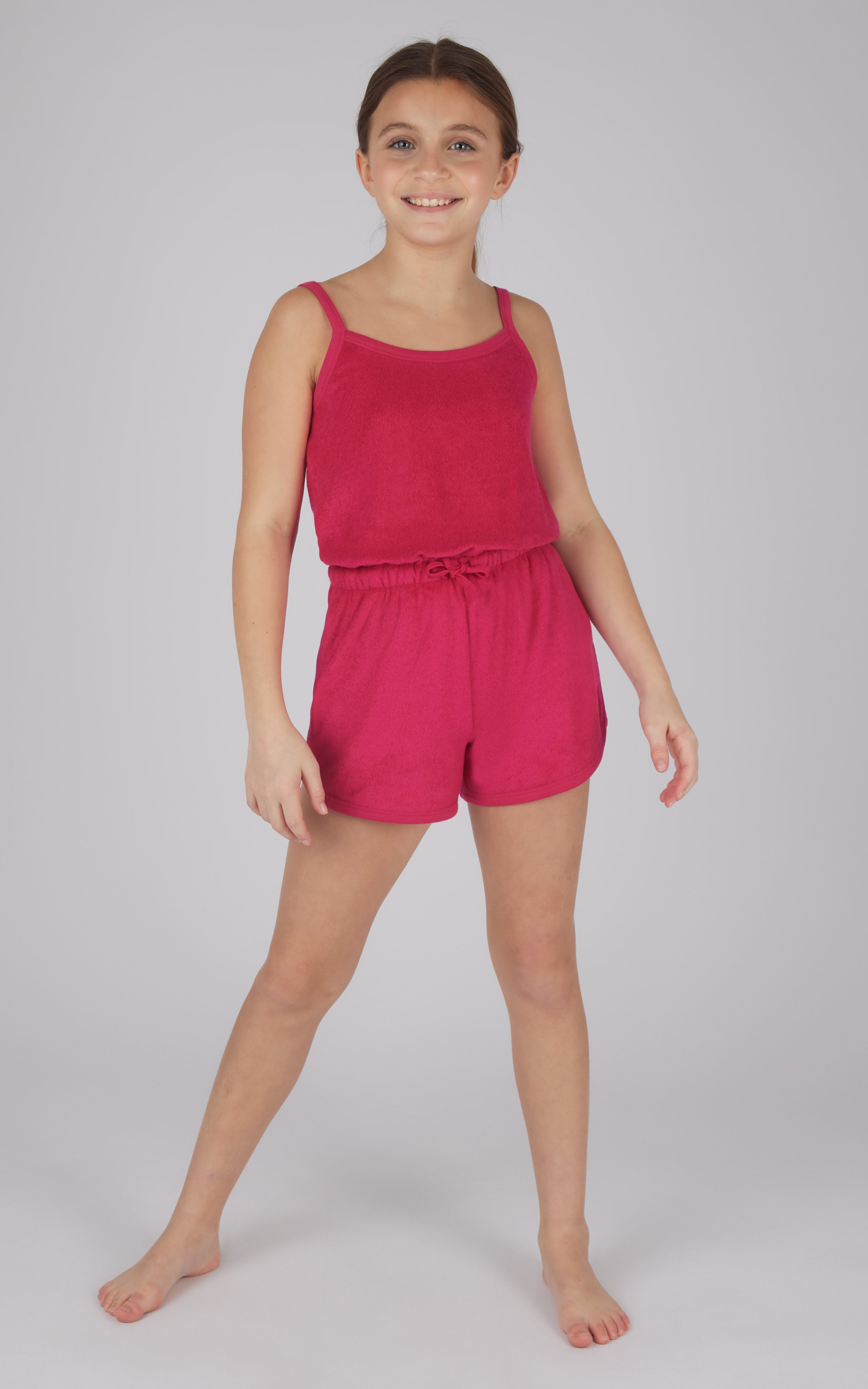 Girls Towel Terry Tie Waist Romper - 90 Degree by Reflex