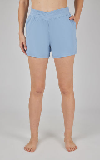 Lux Crossover Waistband 4" Side Pocket Short - 90 Degree by Reflex