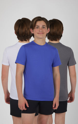 Boys 3 PK Mesh Performance Tee - 90 Degree by Reflex