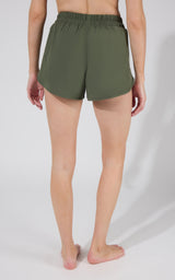 Lightstreme Commuter Woven Smocked Waistband Running Short w/ Split Hem - 90 Degree by Reflex