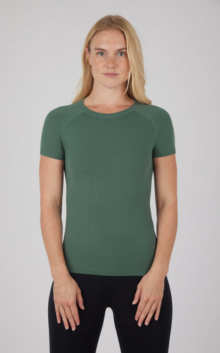 Seamless Active Short Sleeve Top - Our Earthy Story - 90 Degree by Reflex