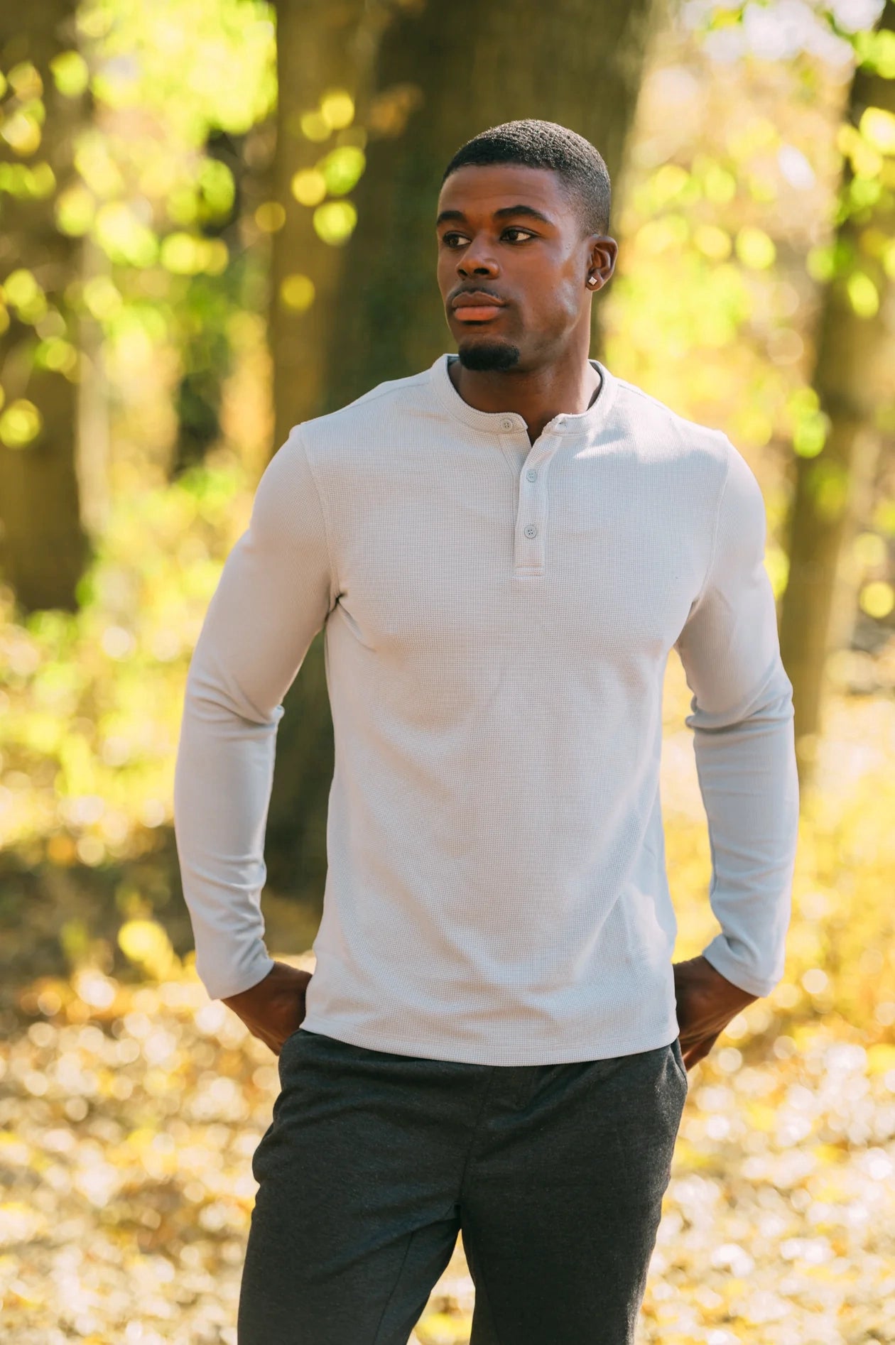 Grey Henley Outfit Men Mens Supreme Airtech Long Sleeve Henley