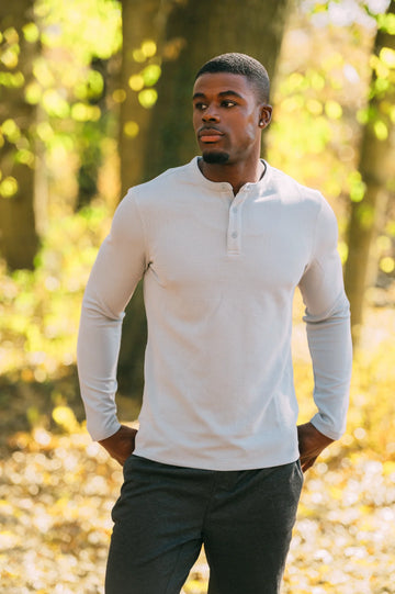 Mens Supreme Airtech Long Sleeve Henley Shirt - LSM92938 – 90