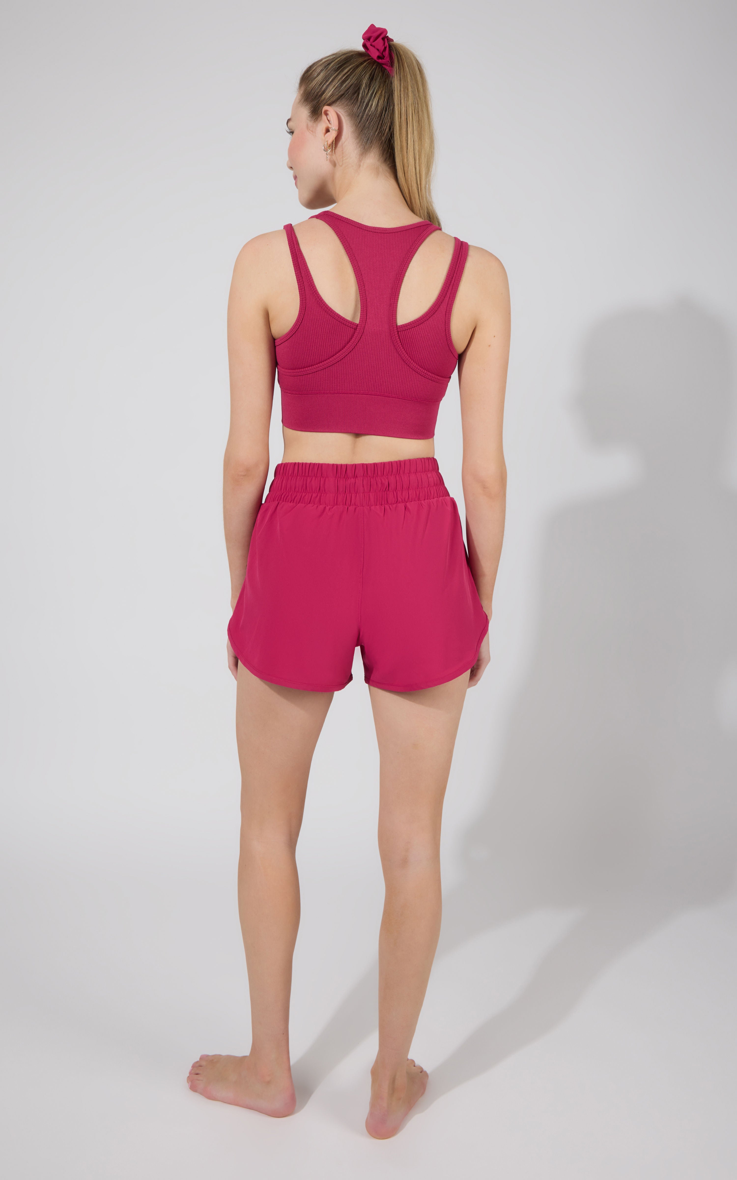 Seamless Rib Sorelle Double Layer Bra (With Cups) + Lightstreme Korra Running Short With Contrast Binding - 90 Degree by Reflex