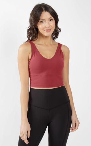 Cropped Tank Top with Support Inside Bra – 90 Degree by Reflex